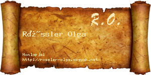 Rössler Olga névjegykártya